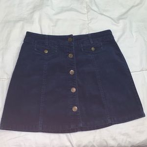 Navy blue velvet skirt